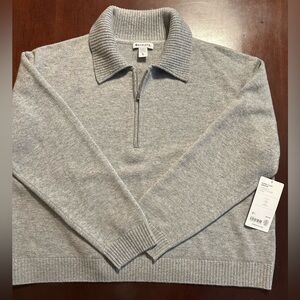 Athleta; NWT; Light Gray Zip-Up Sweater